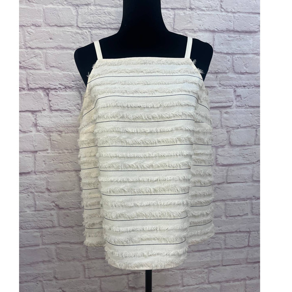 Maeve Tops - Anthropologie Maeve Cream Sleeveless Eyelash Blouse Size 12